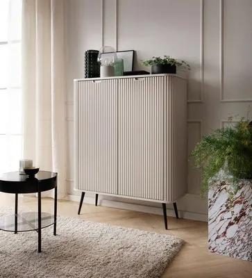 Produktbild von Highboard – Kommode – Kommode mit Türen – ZOVA K-103 – Kaschmir – Modernes Stauraummöbel mit elegantem Design für Wohnräume