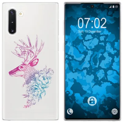 Produktbild von PhoneNatic Case kompatibel mit Samsung Galaxy Note 10 Silikon-Hülle Floral Hirsch M7-6