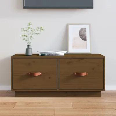 Immagine prodotto di Maison Exclusive - Mobile TV marrone miele 80x34x35 cm in legno massello di pino