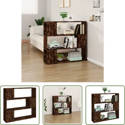 Produktbild von The Living Store Bücherregal/Raumteiler Räuchereiche 100x24x94 cm