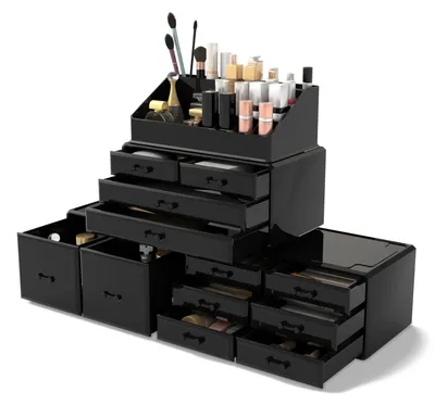 Immagine prodotto di Elzusha - Organizer per trucchi con cassetti e scomparti per cosmetici