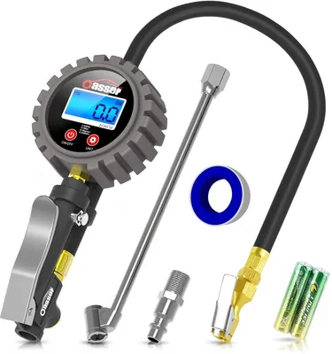Reifenpumpe mit Manometer zum einfachen Aufpumpen von Reifen