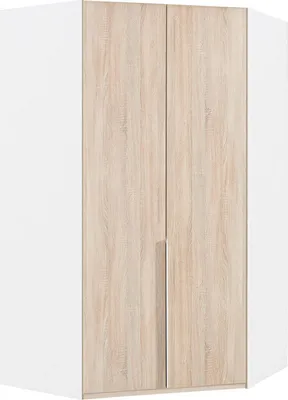 Produktbild von Eckschrank New York Kleiderschrank 90x125x208cm Eichensägerau weiß 2-türig