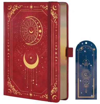 Productafbeelding van Gelijnd notitieboek A5, 316 pagina's, 20,7 x 14,7 cm, rood, harde kaft, college-lijnstuk, 100 g/m²