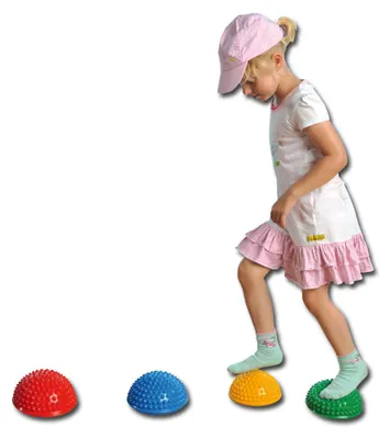 Produktbild von Balancierspiel Igel 4er Set Balancehalbkugeln mit Noppen ab 3 Jahren