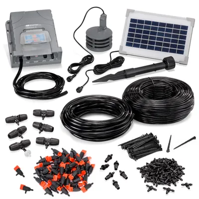 Produktbild von Solar Bewässerungssystem WaterDrops mit 50 regulierbaren Tropfern 101124