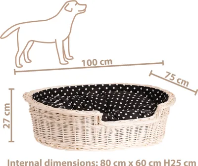Produktbild von Hundekorb aus Weide oval 100X75 H27 CM