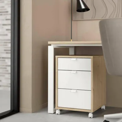 Image de Agazzino - Commode, 48x41x61h cm Chêne Brun, 3 Tiroirs