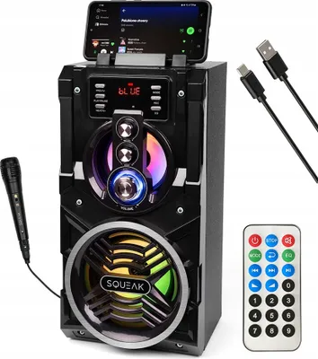 Obrázek produktu pro Leistungsstarker Bluetooth Lautsprecher Squeak Beatboxer Bt Fm Karaoke, Usb-C, Led Disco