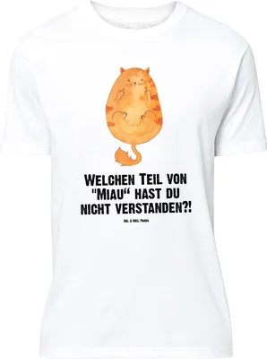Produktbild von Mr. & Mrs. Panda Größe XL T-Shirt Katze Mittelfinger - Weiß - Geschenk, Mietze, mit Spruch, Cat, Kater, Katzen, Shirt, Tshirt, Cats