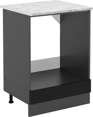 Produktbild von Herdumbauschrank Vicco R-Line Schwarz Hochglanz 60 cm AP Marmor, Model 45852