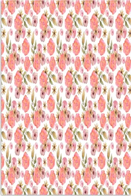 Produktbild von MuchoWow® Poster Blumen - Rosa - Muster - Aquarell 120x180 cm - Kunstposter