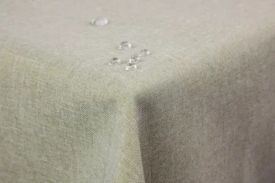 Produktbild von Tischdecke mit Lotuseffekt Leinenoptik wasserabweißend abwaschbar 130 x 220 cm - Hellgrün