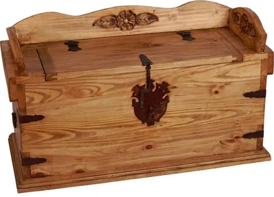 Produktbild von MiaMöbel Truhenbank Mexico Möbel 100x48x45 cm Landhausstil Massivholz Pinie Honig