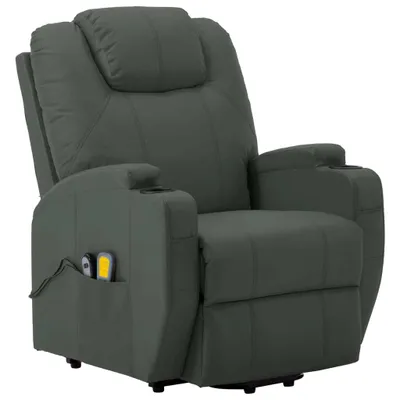 Image de vidaXL Fauteuil de massage avec releveur Anthracite similicuir
