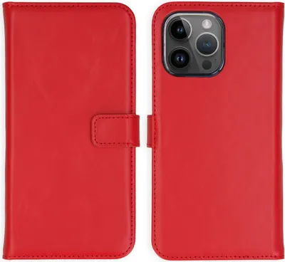 Obrázek produktu pro Selencia kožené pouzdro s klopou pro iPhone 15 Pro Max – červené