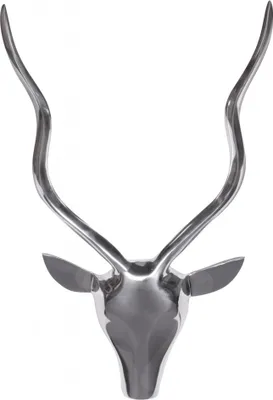 Produktbild von Hirschgeweih Deko Hirschkopf Silber Wanddekoration Wand Metall Jagdtrophäe groß