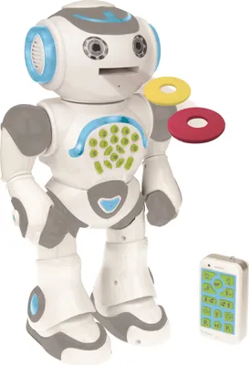 Produktbild von Lexibook Powerman Max, Fernbedienung Gehen Sprechender Spielzeugroboter, STEM Programmierbare, Tänze, Singen, Erzählen von 10.000 Geschichten, Lernquiz, Schießende Discs, Sprachwiederholung, ROB80DE