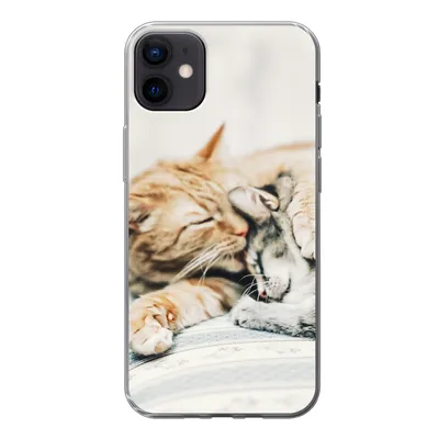 Produktbild von MuchoWow® Handyhülle Schutzhülle Hülle für iPhone 12 mini Katzen - Sofa - Wohnzimmer Silikon Softcase Handy Hülle - Bild