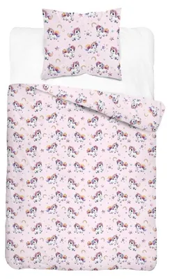 Produktbild von Bettwäsche, Baumwollbettwäsche für Kinder 160x200 xoxo 5708a Einhörner
