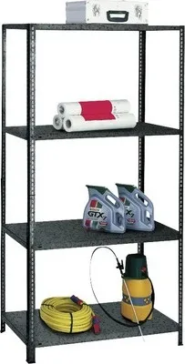 Produktbild von Schraub-Grundregal Schulte küppergrau 200x100x35 cm 4 Böden geteilte Winkelprofile Tragkraft 340 kg