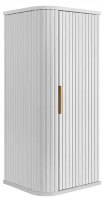 Zdjęcie produktu dla Półsłupek Łazienkowy Szafka Wisząca 79 Cm Biały Ryflowane Fronty Mdf Elesan