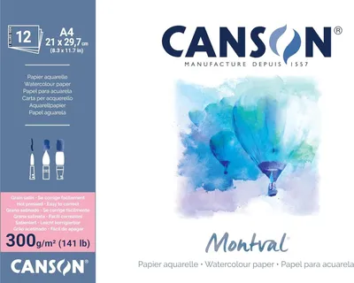 Produktbild von CANSON Zeichenpapierblock "Montval" DIN A4 300 g/qm 12 Blatt