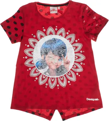 Produktbild von Desigual Marienkäfer-Kurzarm-T-Shirt mit Wendepailletten 19SGTKXA Mädchen
