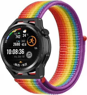 Produktbild von Strap-it Huawei Watch GT Runner Nylonarmband (Regenbogen)