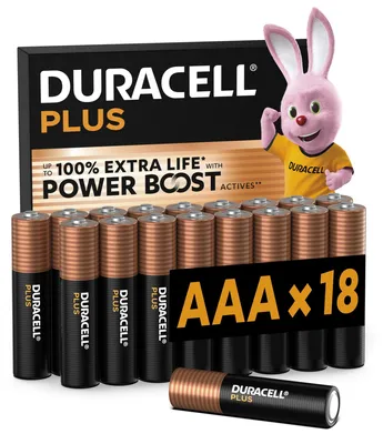 Productafbeelding van DURACELL Plus AAA alkalinebatterijen (18 stuks), 1,5V, LR03
