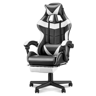 Produktbild von Arvioo Gaming Stuhl, Gaming Chair Ergonomisch, Gamer Sessel Bürostuhl mit Massagefunktion, Atmungsaktiv Kunstleder, für Jugendliche und Erwachsene, Weiß
