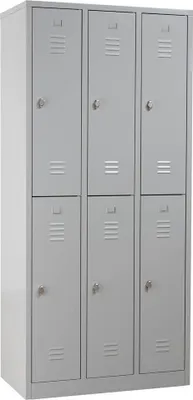 Produktbild von Gürkan Spind lichtgrau 106123, 6 Schließfächer 90,0 x 50,0 x 195,0 cm