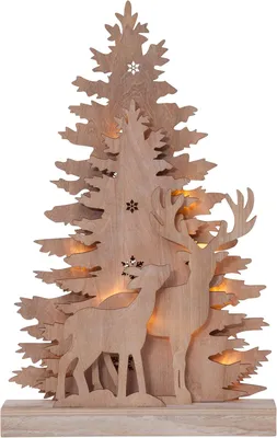 Produktbild von Weihnachtsbeleuchtung Eglo Fauna LED Weihnachtsdeko Batterie-Betrieb Holz Kunststoff Winterkulisse Deko