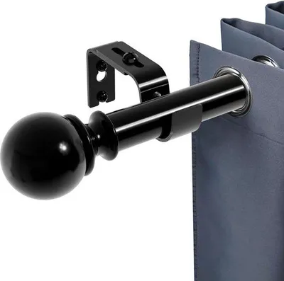 Productafbeelding van Ibenzoa® Roestvrijstalen gordijnstangset – verstelbaar van 70 tot 143 cm, diameter 25 mm, ronde eindstukken van 7 cm, belastbaar tot 12,5 kg, geschikt voor woon-, slaap- en kantoorkamers