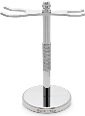 Produktbild von Störtebekker® Premium Rasierständer aus Edelstahl Silber - für Rasierhobel & Rasierpinsel - hochwertiges Zubehör für dein Badezimmer  - Geschenkidee