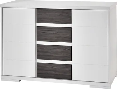 Produktbild von Schardt Wickelkommode mit Wickelaufsatz Maxx Fleetwood - Maße: 126 cm x 100 cm x 70 cm - Farbe: Weiß/Braun, 05 863 32 02