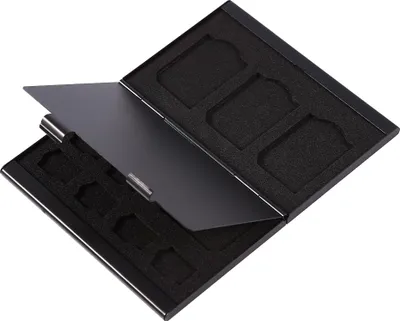 Produktbild von 12 Slots Aluminium-Box-Gehäuse für Micro-SD-Karte und TF-Halter (schwarz)