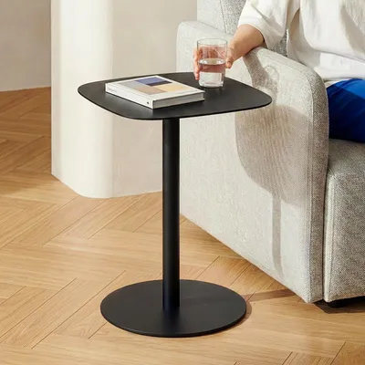 Image de Table d'appoint « Nastätten » Table de balcon en métal 50 x 40 x 40 cm Noir
