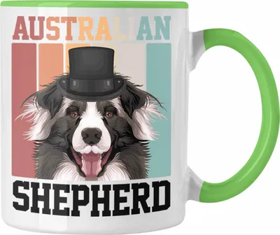 Produktbild von Trendation - Australian Shepherd Besitzer Tasse Geschenk Lustiger Spruch Geschenkidee Retro Vinatge Australian Shepherd (Grün)