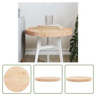 Produktbild von The Living Store Tischplatte Rund Ø40x3 cm Massivholz Kiefer