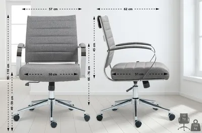 Image de Chaise de bureau CLP Oakland, réglable en hauteur et pivotante, gris, revêtement en tissu