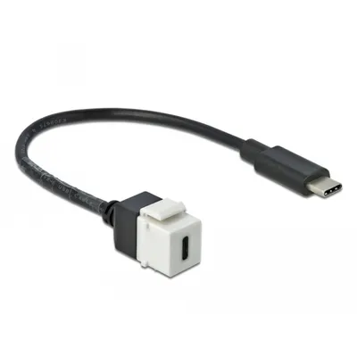 Produktbild von DeLOCK 86399, Flach, Schwarz, Weiß, USB C, USB C, Weiblich, Männlich