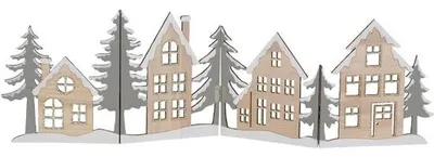 Produktbild von Weihnachtliche Klappbare Holz Deko - Weihnachtsstadt Silhouette - 60 x 16 cm