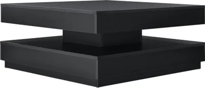 Image de Table basse 'Florenz' Table de salon carrée 76 x 76 x 38 cm plateau pivotant noir