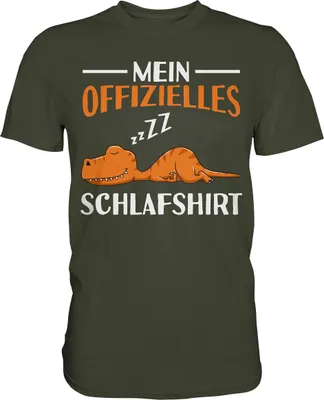 Produktbild von Offizielles Schlafshirt Nachthemd Schlafanzug Pyjama Dino Kinder T-Shirt Trex – Urban Khaki / L
