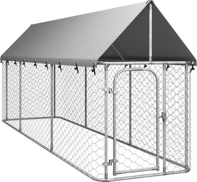 Produktbild von Möbel Outdoor-Hundezwinger mit Dach 400x100x150 cm - Sonstiges Hundezubehör CLORIS8425064