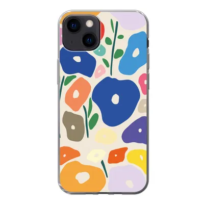 Produktbild von MuchoWow® Handyhülle Schutzhülle Hülle für iPhone 13 Blume - Abstrakt - Blätter Silikon Softcase Handy Hülle - Karteninhaber