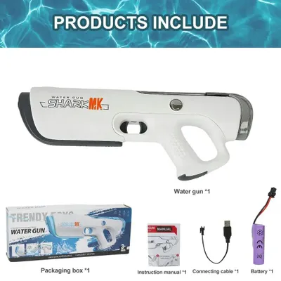 Produktbild von Elektrische Wasserpistole - Automatische Wasseransaugung - Wasserblaster für Erwachsene - Outdoor-Spielzeug - Für Strand, Pool, Rasen und Partys