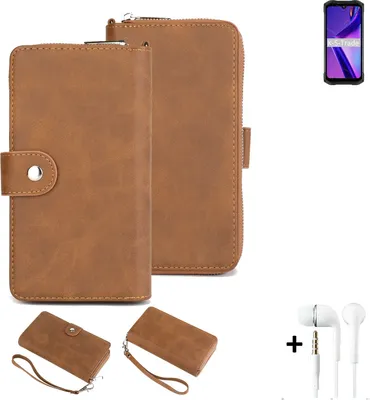 Produktbild von K-S-Trade 2in1 Handyhülle kompatibel mit Doogee S98 + Kopfhörer Schutzhülle & Portemonnee Schutzhülle Tasche Handytasche Case Etui Geldbörse