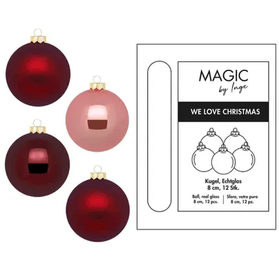 Produktbild von Weihnachtskugeln 12 Stk 8cm Vintage Rose